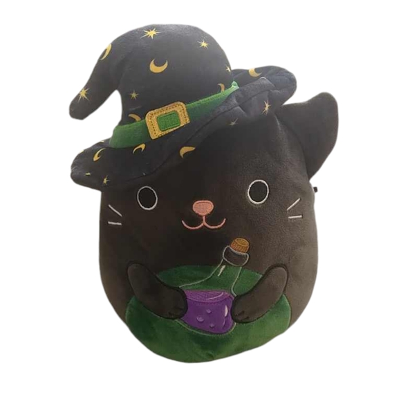 10" Halloween Squishmellow Cleo Black Cat Witch With Potion Bottle - Picture 7 of 7